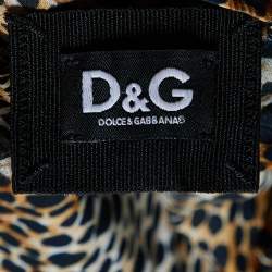 D&G Brown Animal Printed Cotton Shift Dress M