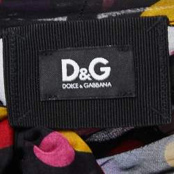 D&G Black/Multicolor Polka Dot Printed Chiffon Blouse M