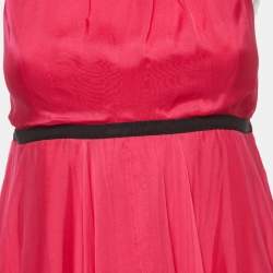 Pre Owned D&G Pink Silk Halter Neck Flared Mini Dress S