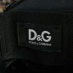 Pre Owned D&G Black Tweed Coset Detailed Sleeveless Mini Dress S