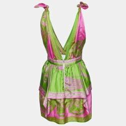 Pre Owned D&G Pink Paisley Print Silk Mini Dress M