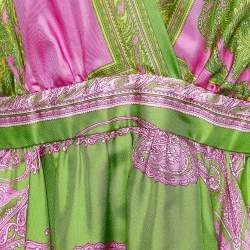 Pre Owned D&G Pink Paisley Print Silk Mini Dress M