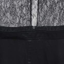 D&G Black Lace and Satin Flared Short Dress S