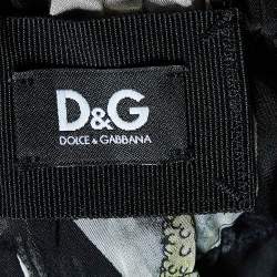 Pre Owned D&G Black Calla Lilly Print Silk Chiffon Tiered Skirt S