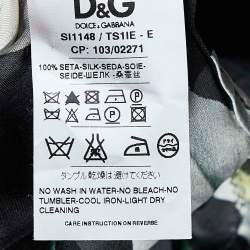 Pre Owned D&G Black Calla Lilly Print Silk Chiffon Tiered Skirt S