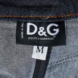 Pre Owned D&G Dark Blue Denim Strappy Corset Top M