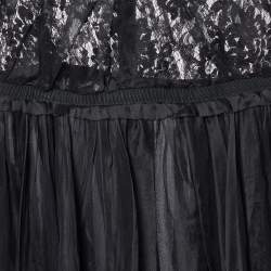 Pre Owned D&G Black Lace & Silk Sheer Sleeveless Midi Dress L