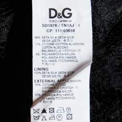 Pre Owned D&G Black Lace & Silk Sheer Sleeveless Midi Dress L