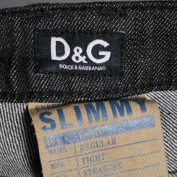 Pre Owned D&G Black Denim Slim Fit Jeans M/Waist 32"