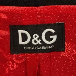 D&G Black Wool Blend Single Breasted Coat S