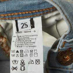 D&G Blue Washed Denim Low Waist Tight Fit Jeans S Waist 25"
