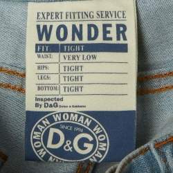 D&G Blue Washed Denim Low Waist Tight Fit Jeans S Waist 25"