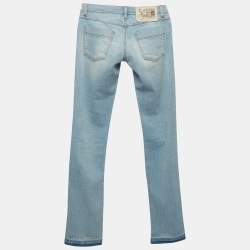 D&G Blue Washed Denim Low Waist Tight Fit Jeans S Waist 25"