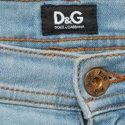 D&G Blue Washed Denim Low Waist Tight Fit Jeans S Waist 25"
