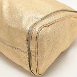 D&G Gold Leather Vilma Top Zip Satchel