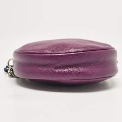 Dolce & Gabbana Purple Leather Ariette Round Crossbody Bag