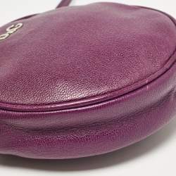 Dolce & Gabbana Purple Leather Ariette Round Crossbody Bag