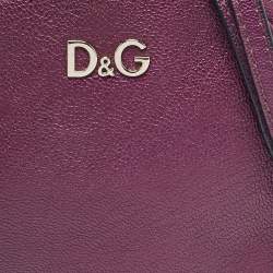 Dolce & Gabbana Purple Leather Ariette Round Crossbody Bag