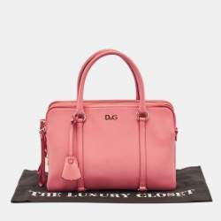 D&G Pink Leather Lily Twist Satchel