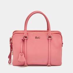 D&G Pink Leather Lily Twist Satchel