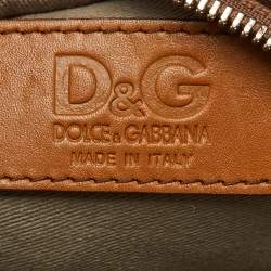 Pre Owned D&G Brown Quilted Leather Round Glam Crossbody Bag