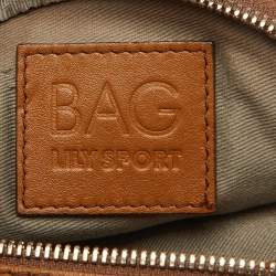 Pre Owned D&G Brown Quilted Leather Round Glam Crossbody Bag