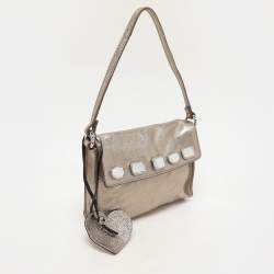 D&G Gold Leather Embellished Shoulder Bag