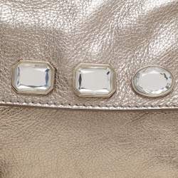 D&G Gold Leather Embellished Shoulder Bag