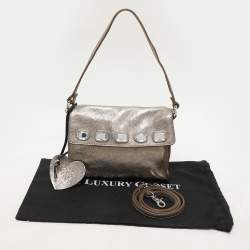 D&G Gold Leather Embellished Shoulder Bag