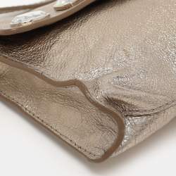 D&G Gold Leather Embellished Shoulder Bag