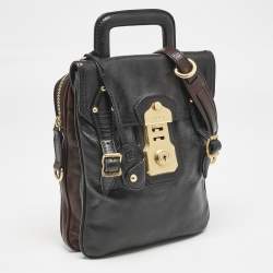 Pre Owned D&G Black/Brown Leather Alisson Crossbody Bag