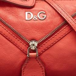D&G Brick Red Leather Vilma Crossbody Bag