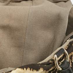 D&G Cream/Brown Printed Fabric kori Tote