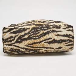 D&G Cream/Brown Printed Fabric kori Tote