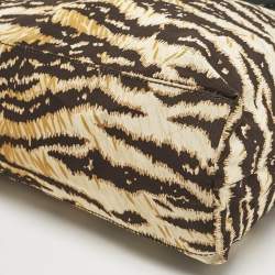 D&G Cream/Brown Printed Fabric kori Tote