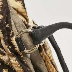 D&G Cream/Brown Printed Fabric kori Tote