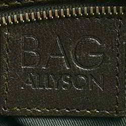 D&G Brown/Olive Green Leather Allyson Satchel
