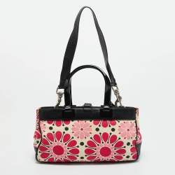 Pre Owned D&G Multicolor Printed Fabric Plexiglass Handle Satchel