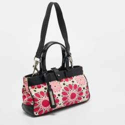 Pre Owned D&G Multicolor Printed Fabric Plexiglass Handle Satchel