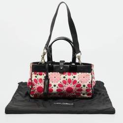 Pre Owned D&G Multicolor Printed Fabric Plexiglass Handle Satchel