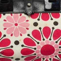 Pre Owned D&G Multicolor Printed Fabric Plexiglass Handle Satchel