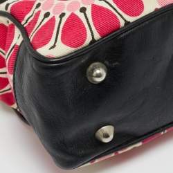 Pre Owned D&G Multicolor Printed Fabric Plexiglass Handle Satchel