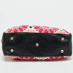 Pre Owned D&G Multicolor Printed Fabric Plexiglass Handle Satchel