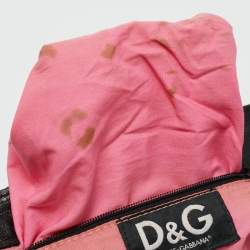 Pre Owned D&G Multicolor Printed Fabric Plexiglass Handle Satchel