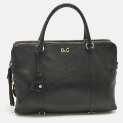 Pre Owned D&G Lily Twist Black Leather Laptop Bag