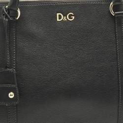 Pre Owned D&G Lily Twist Black Leather Laptop Bag