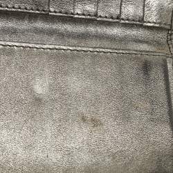 Pre Owned D&G Logo Stitched Grey Leather Trifold Wallet