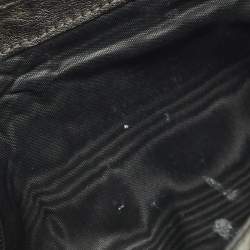 Pre Owned D&G Logo Stitched Grey Leather Trifold Wallet