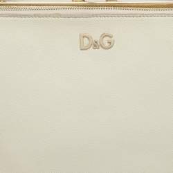 مملوكة مسبقًا حقيبة بمقبض علوي دي آند جي ليلي تويست جلد بيج