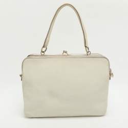 مملوكة مسبقًا حقيبة بمقبض علوي دي آند جي ليلي تويست جلد بيج